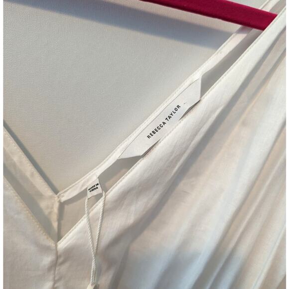 Rebecca Taylor Smocked-Waist White Dress Size XS - Picture 9 of 12